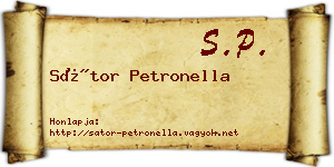 Sátor Petronella névjegykártya
